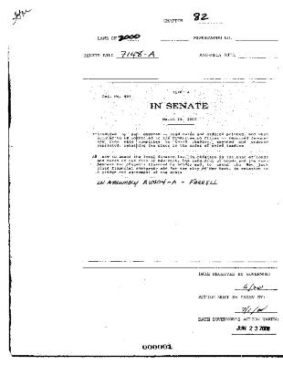 NYS Bill and Veto Jackets: 2000, Chapter 82