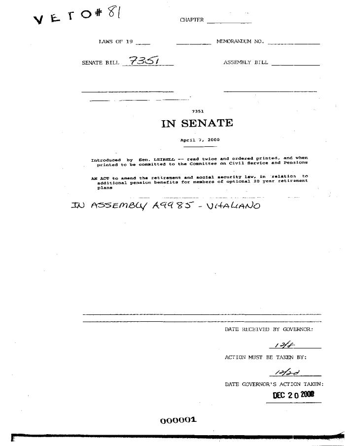 NYS Bill and Veto Jackets: 2000, Veto 81
