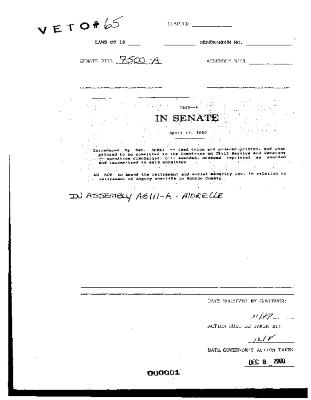 NYS Bill and Veto Jackets: 2000, Veto 65