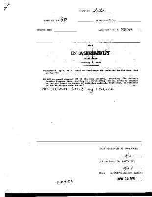 NYS Bill and Veto Jackets: 1998, Chapter 22