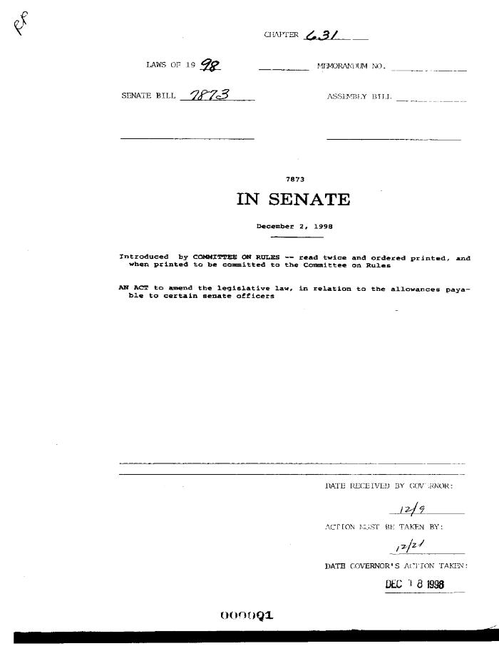 NYS Bill and Veto Jackets: 1998, Chapter 631