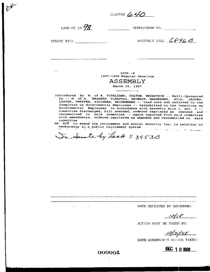 NYS Bill and Veto Jackets: 1998, Chapter 640