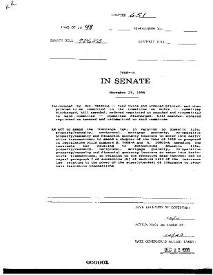 NYS Bill and Veto Jackets: 1998, Chapter 651