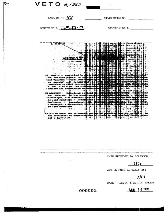 NYS Bill and Veto Jackets: 1998, Veto 1383