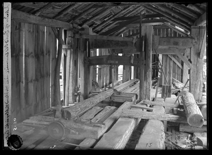 Interior of Lord's Old Saw Mill in Woodland Valley in the Catskills