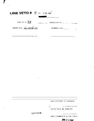 NYS Bill and Veto Jackets: 1998, Veto 29