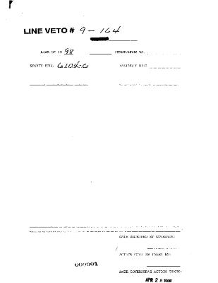 NYS Bill and Veto Jackets: 1998, Veto 30