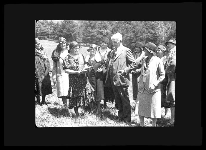 Front Row Left to Right: Mrs. C.C. Marshall; Alexander MacDonald and Mrs. Leon P. Jannet (Conservation Dept. from Movie Frame)