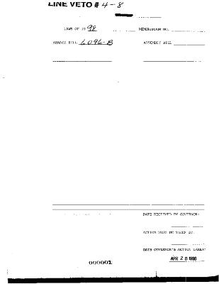 NYS Bill and Veto Jackets: 1998, Veto 8
