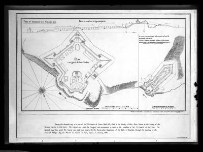 Tracing of a facsimile copy of the original plans of Fort St. Fredric at Crown Point, N.Y.