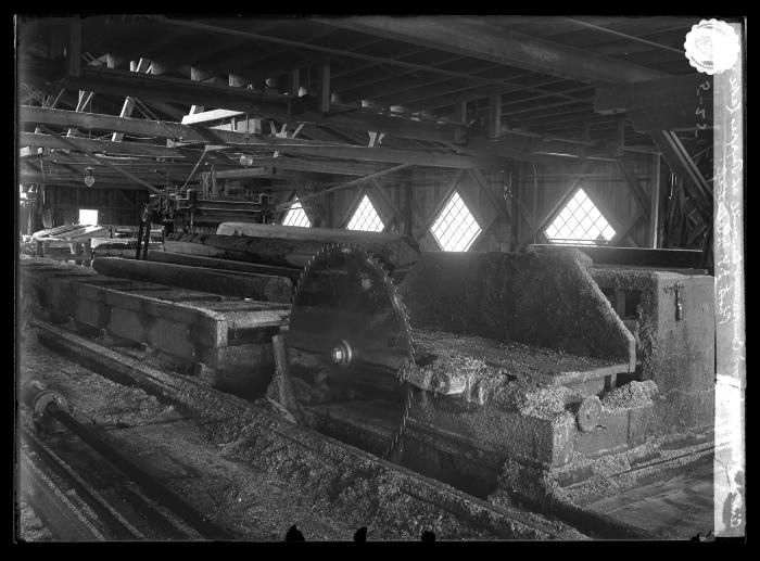 Circular saw in Norwood Company's saw mill at Tupper Lake