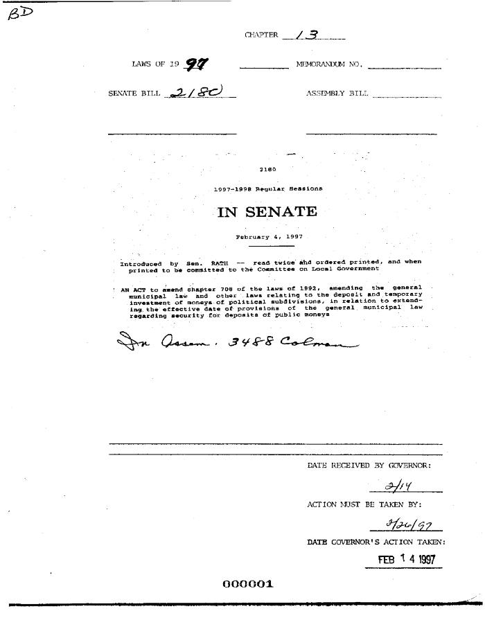 NYS Bill and Veto Jackets: 1997, Chapter 13