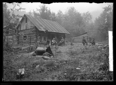 Old Lumber Camp Used as Lodge for Fire Fighters on McKenzie Pond