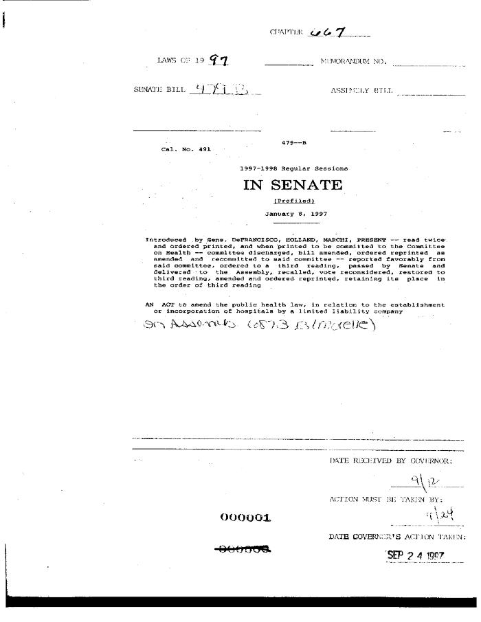 NYS Bill and Veto Jackets: 1997, Chapter 667