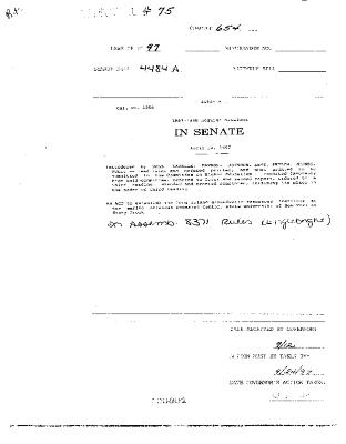 NYS Bill and Veto Jackets: 1997, Chapter 654