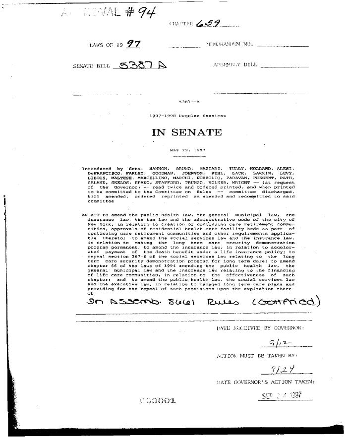 NYS Bill and Veto Jackets: 1997, Chapter 659