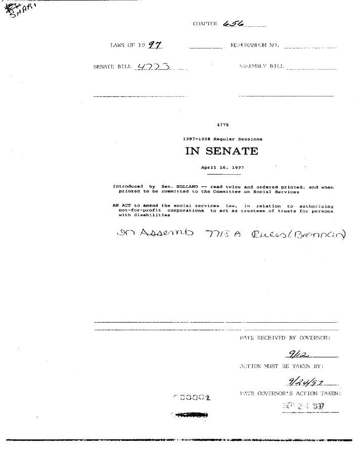 NYS Bill and Veto Jackets: 1997, Chapter 656