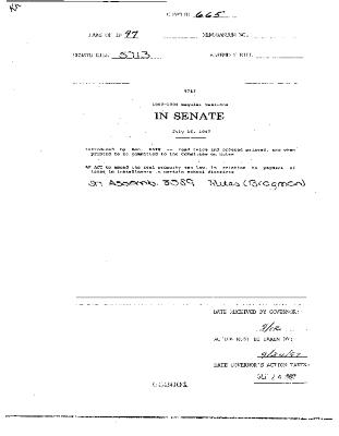 NYS Bill and Veto Jackets: 1997, Chapter 665