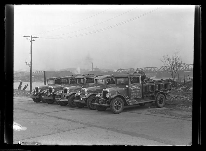 Five Special Forest Fire Trucks Constructed by Forest Rangers at Saranac Inn Headquarters