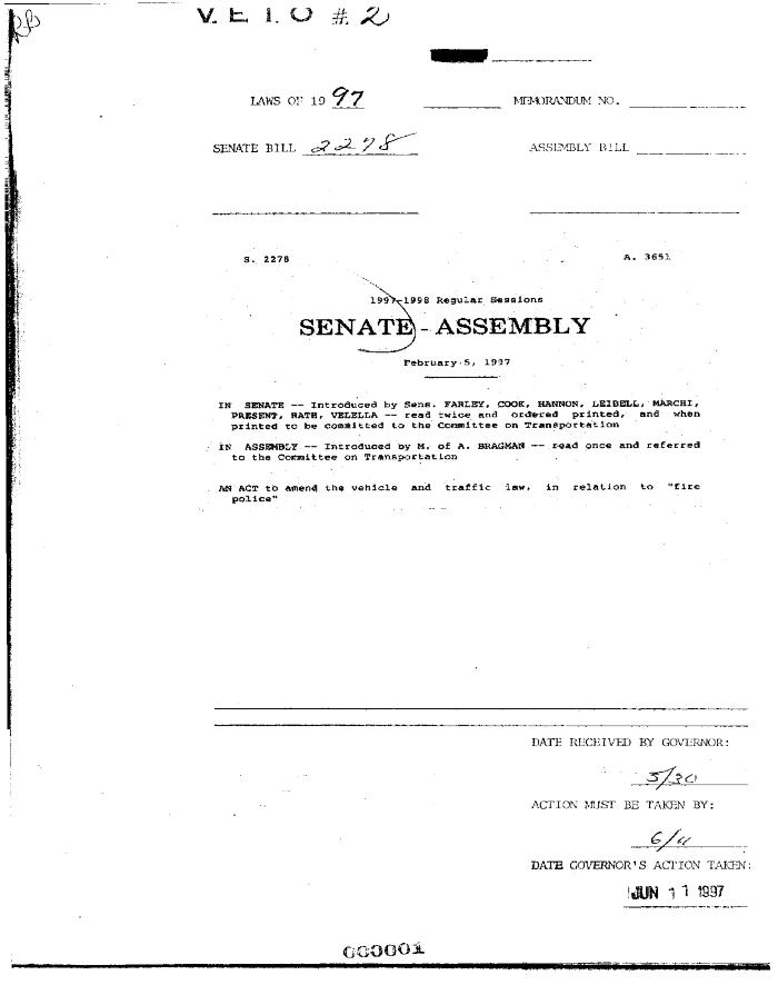 NYS Bill and Veto Jackets: 1997, Veto 2