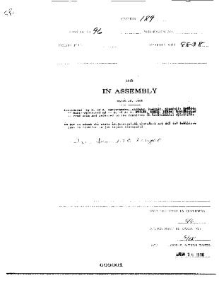 NYS Bill and Veto Jackets: 1996, Chapter 189