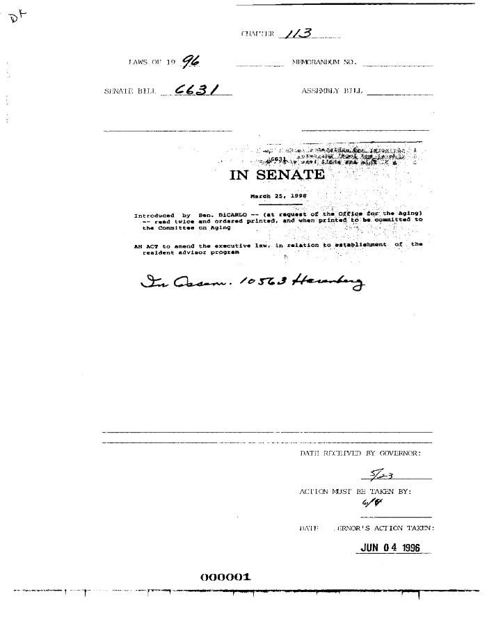 NYS Bill and Veto Jackets: 1996, Chapter 113