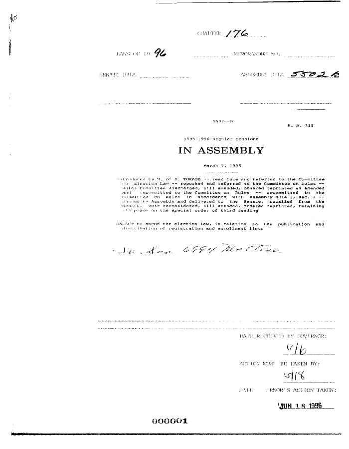 NYS Bill and Veto Jackets: 1996, Chapter 176
