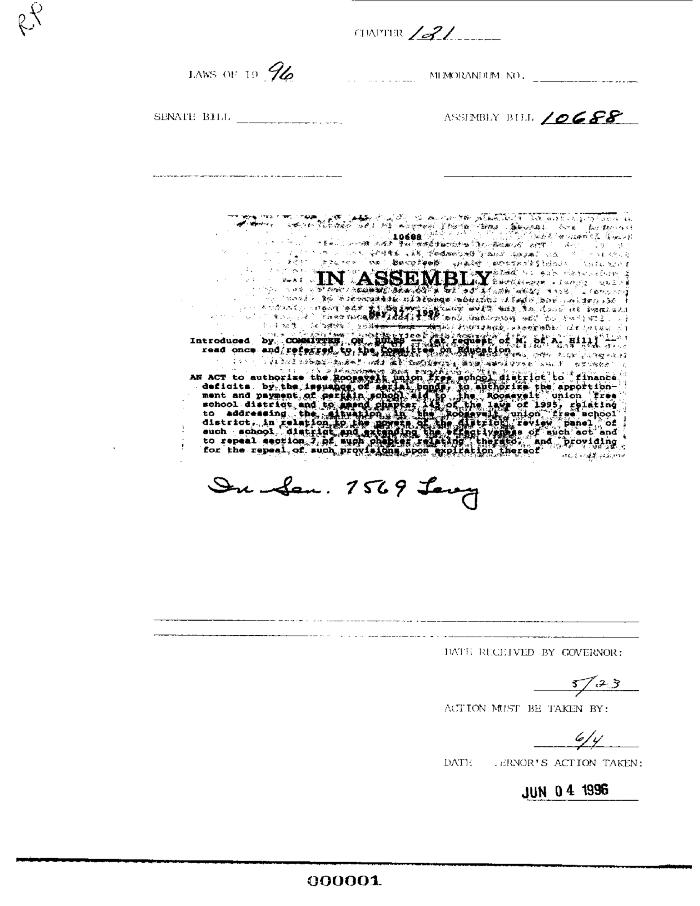 NYS Bill and Veto Jackets: 1996, Chapter 121
