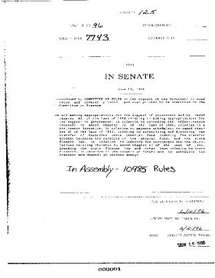 NYS Bill and Veto Jackets: 1996, Chapter 125