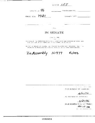 NYS Bill and Veto Jackets: 1996, Chapter 127