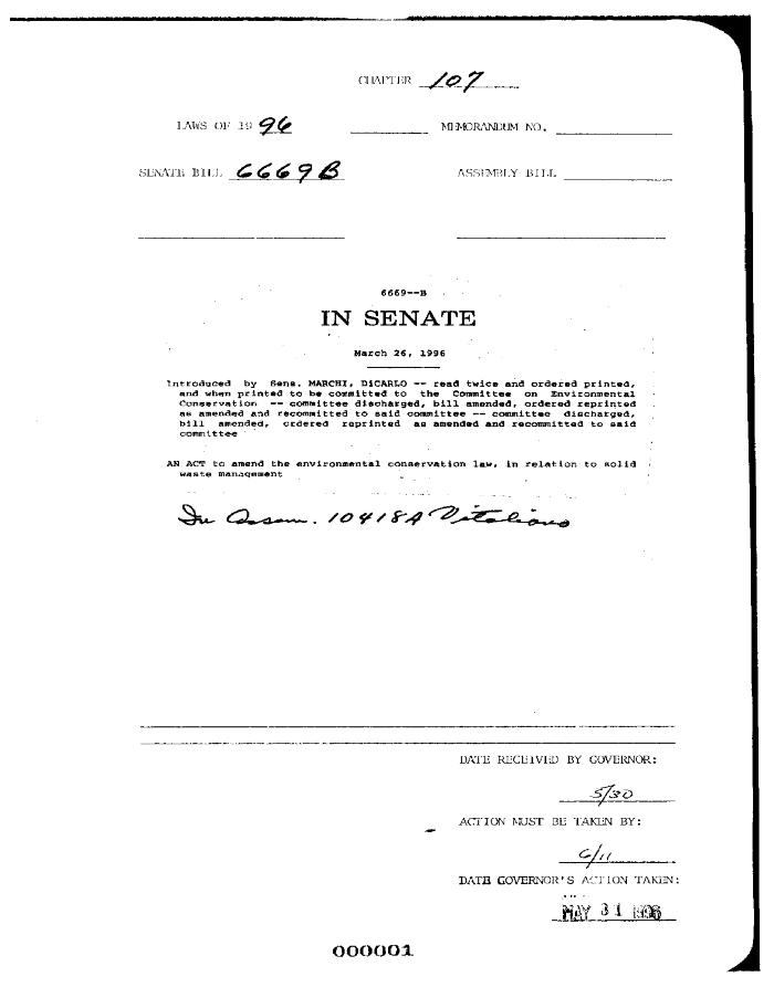 NYS Bill and Veto Jackets: 1996, Chapter 107