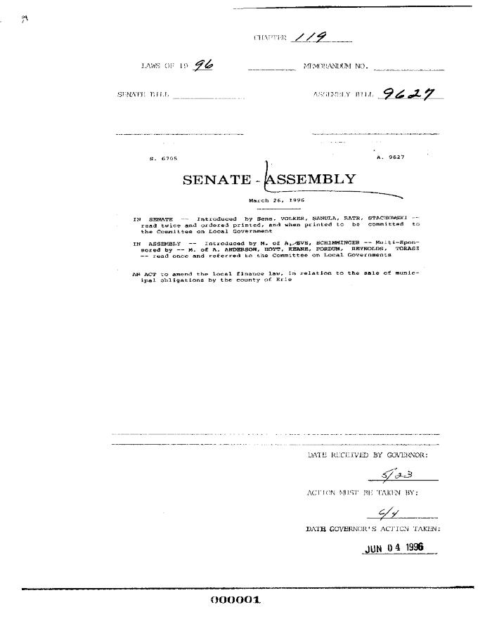NYS Bill and Veto Jackets: 1996, Chapter 119