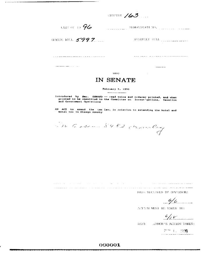 NYS Bill and Veto Jackets: 1996, Chapter 163