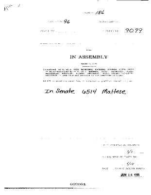 NYS Bill and Veto Jackets: 1996, Chapter 186