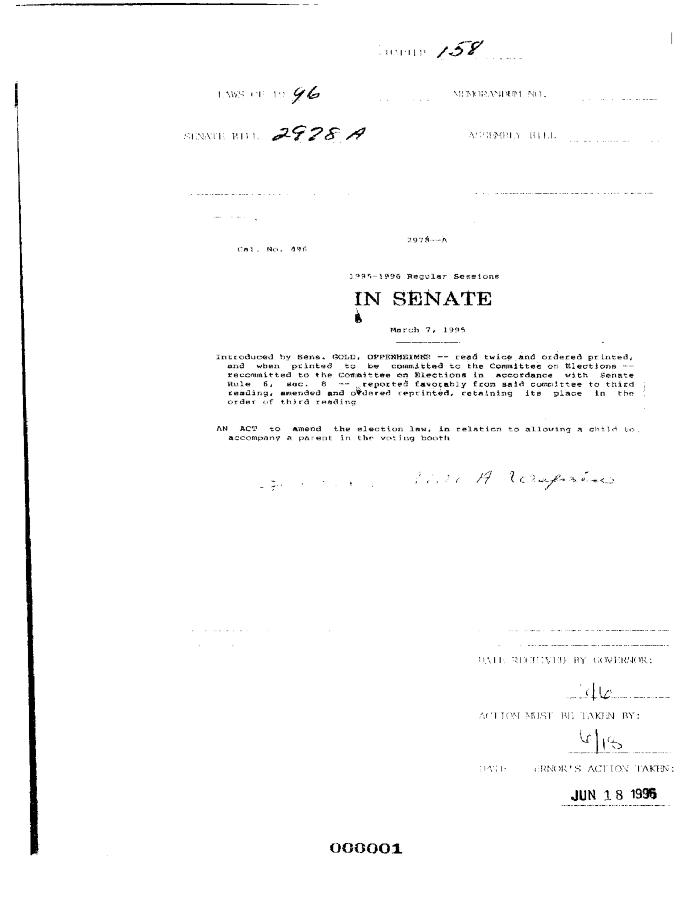 NYS Bill and Veto Jackets: 1996, Chapter 158