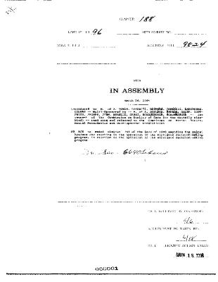 NYS Bill and Veto Jackets: 1996, Chapter 188