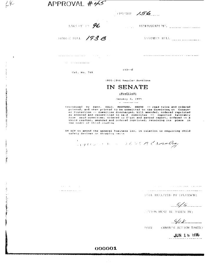 NYS Bill and Veto Jackets: 1996, Chapter 156
