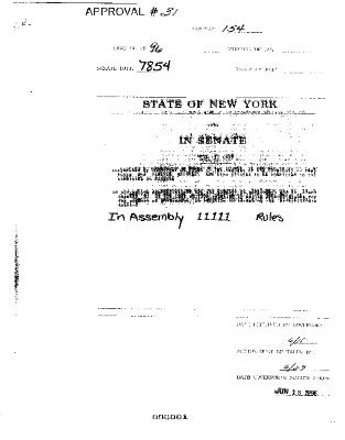NYS Bill and Veto Jackets: 1996, Chapter 154