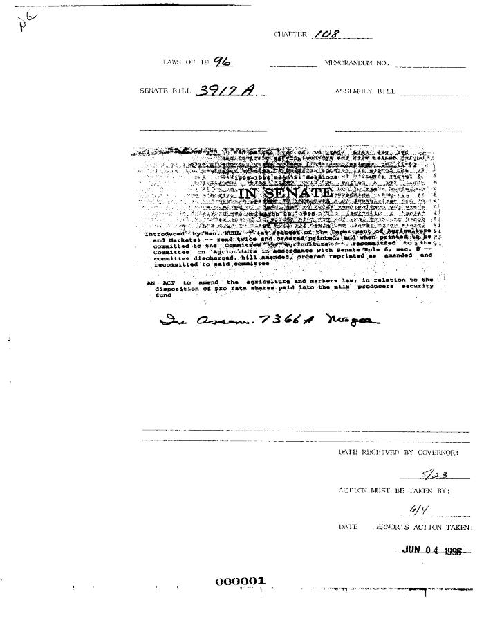 NYS Bill and Veto Jackets: 1996, Chapter 108