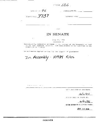 NYS Bill and Veto Jackets: 1996, Chapter 126
