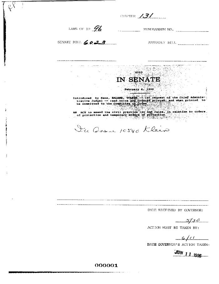 NYS Bill and Veto Jackets: 1996, Chapter 131