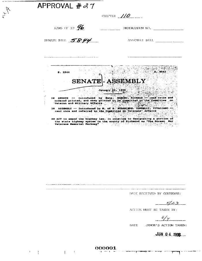 NYS Bill and Veto Jackets: 1996, Chapter 110