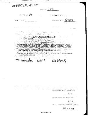 NYS Bill and Veto Jackets: 1996, Chapter 183