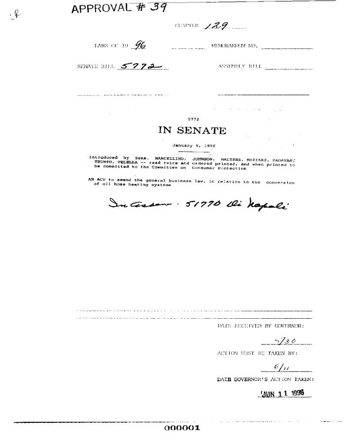 NYS Bill and Veto Jackets: 1996, Chapter 129
