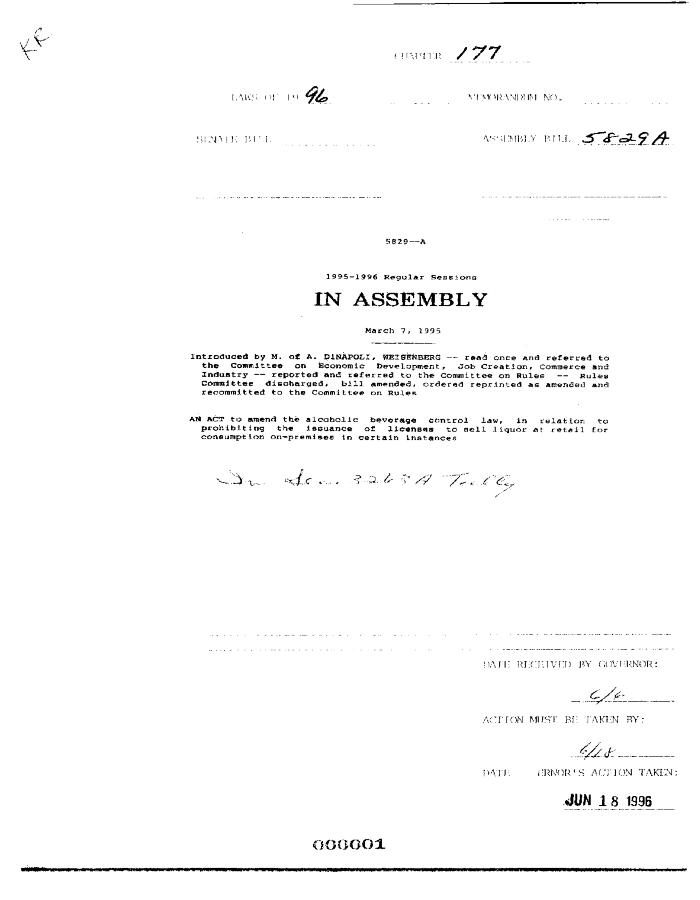 NYS Bill and Veto Jackets: 1996, Chapter 177
