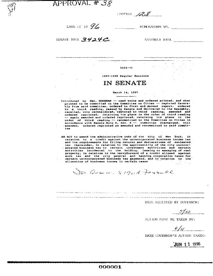 NYS Bill and Veto Jackets: 1996, Chapter 128