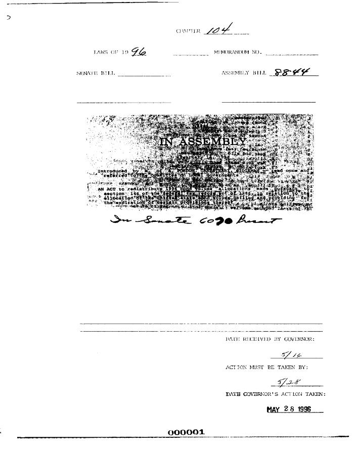 NYS Bill and Veto Jackets: 1996, Chapter 104