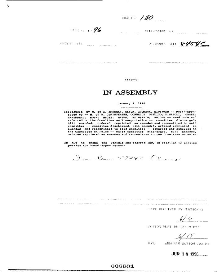NYS Bill and Veto Jackets: 1996, Chapter 180