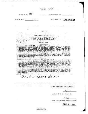 NYS Bill and Veto Jackets: 1996, Chapter 140