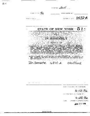 NYS Bill and Veto Jackets: 1996, Chapter 205
